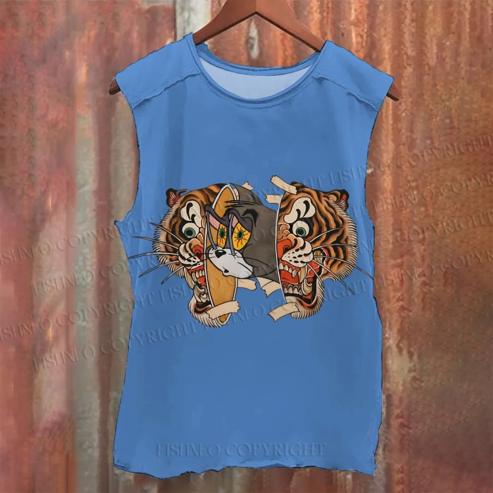 Vintage Tiger Cat Washed Tank Top