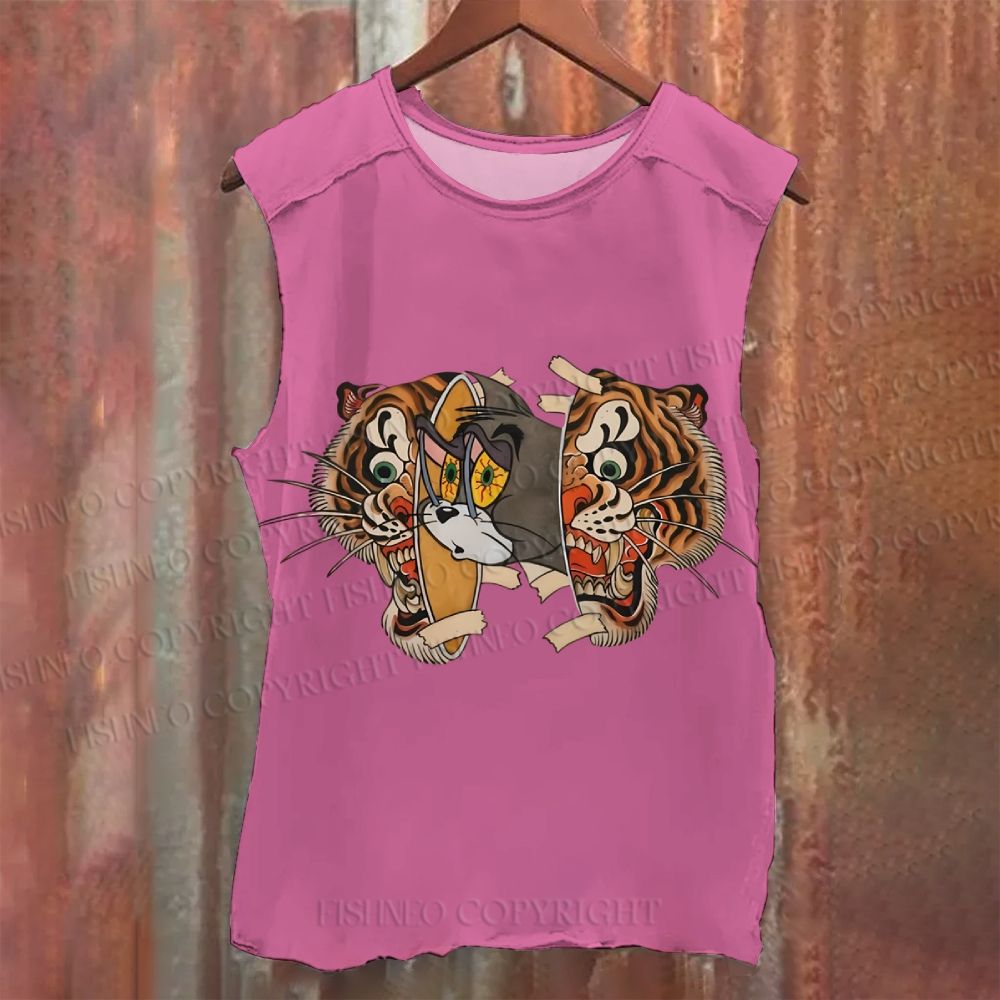 Vintage Tiger Cat Washed Tank Top