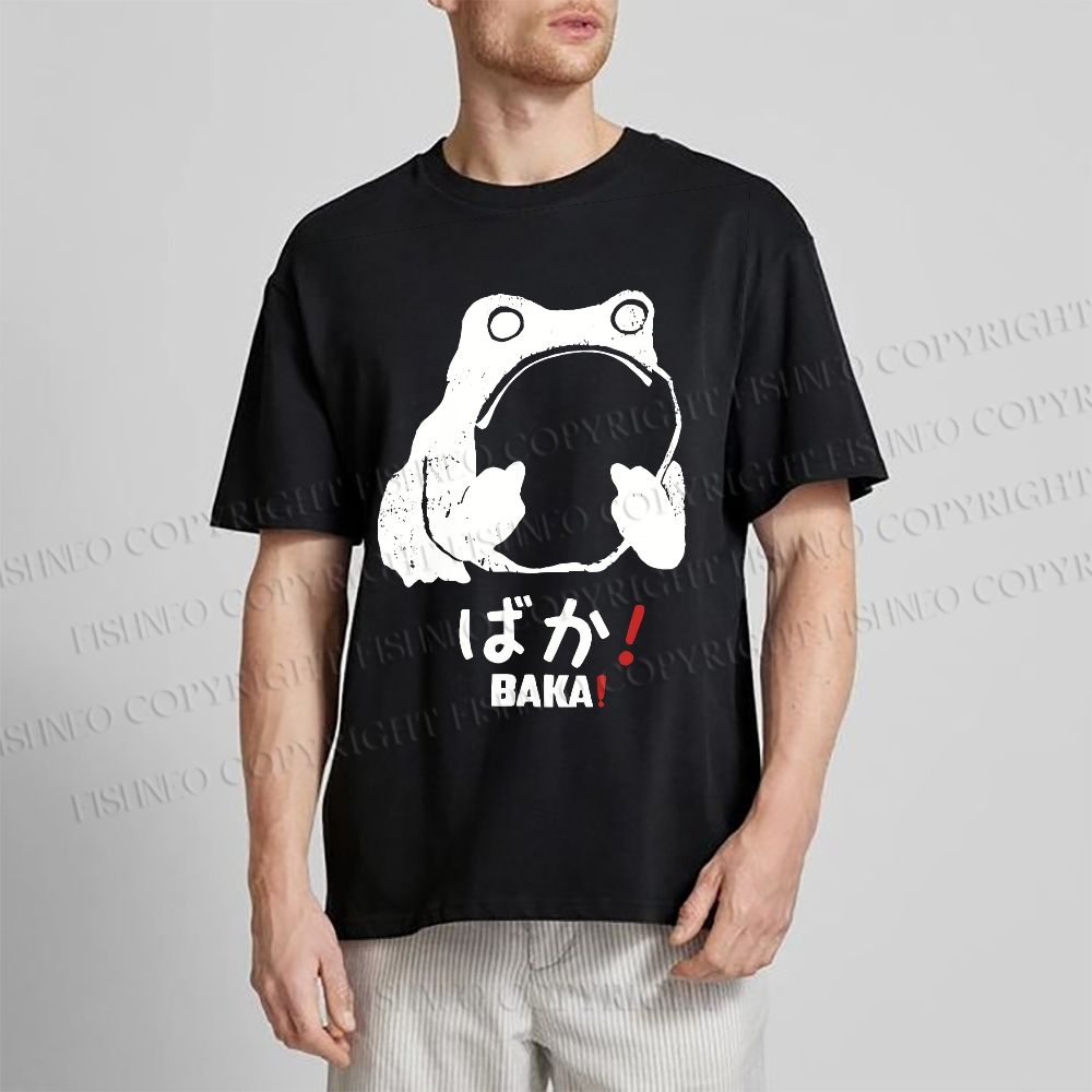 Unisex Vintage Frog Distressed Classic Cotton T-shirt