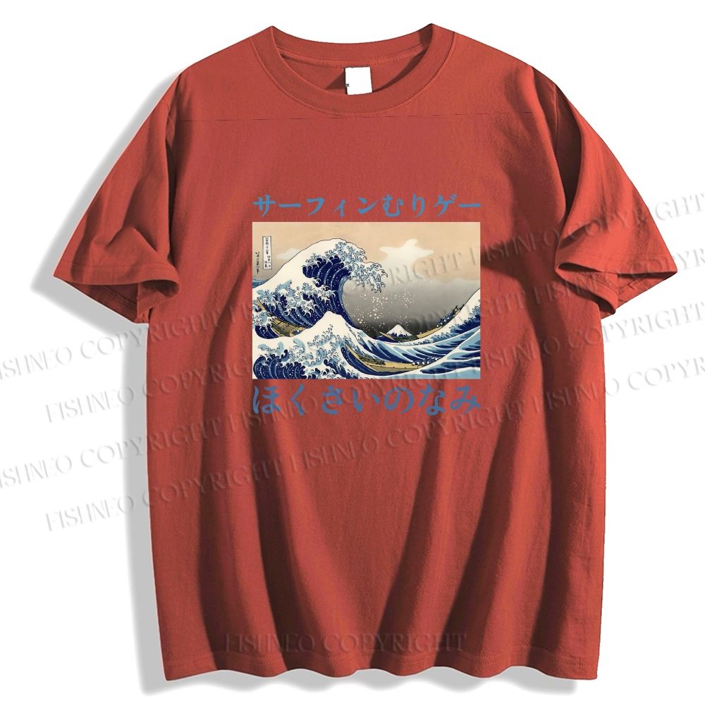 Unisex Japanese Ukiyo-e Sea Wave Classic Cotton T-shirt