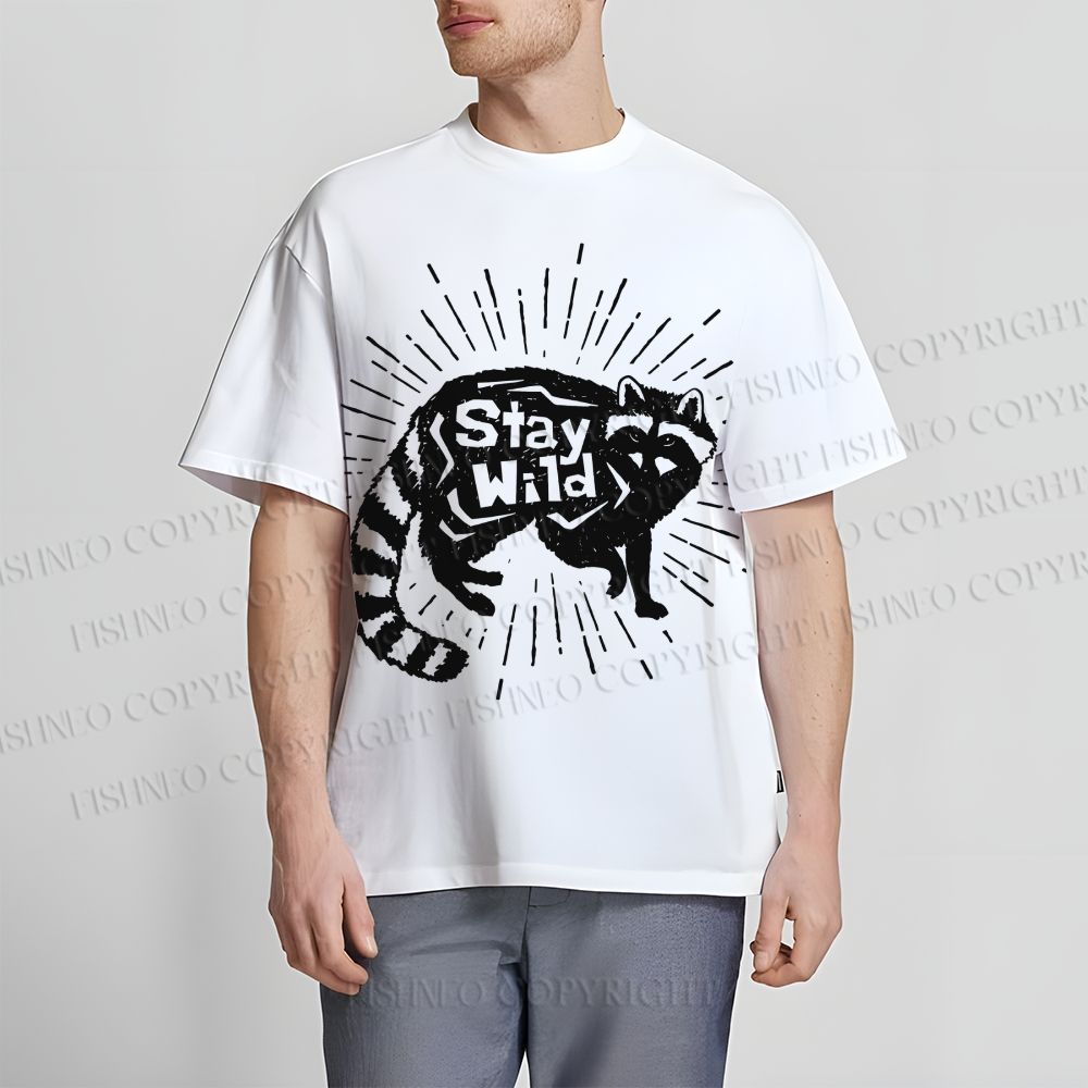 Unisex Vintage Raccoon Graffiti Classic Cotton T-shirt