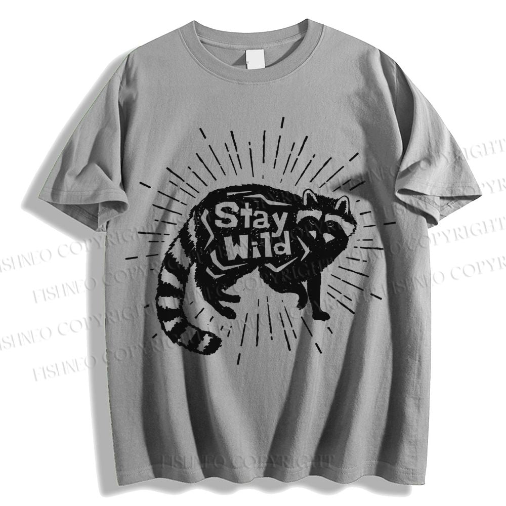 Unisex Vintage Raccoon Graffiti Classic Cotton T-shirt
