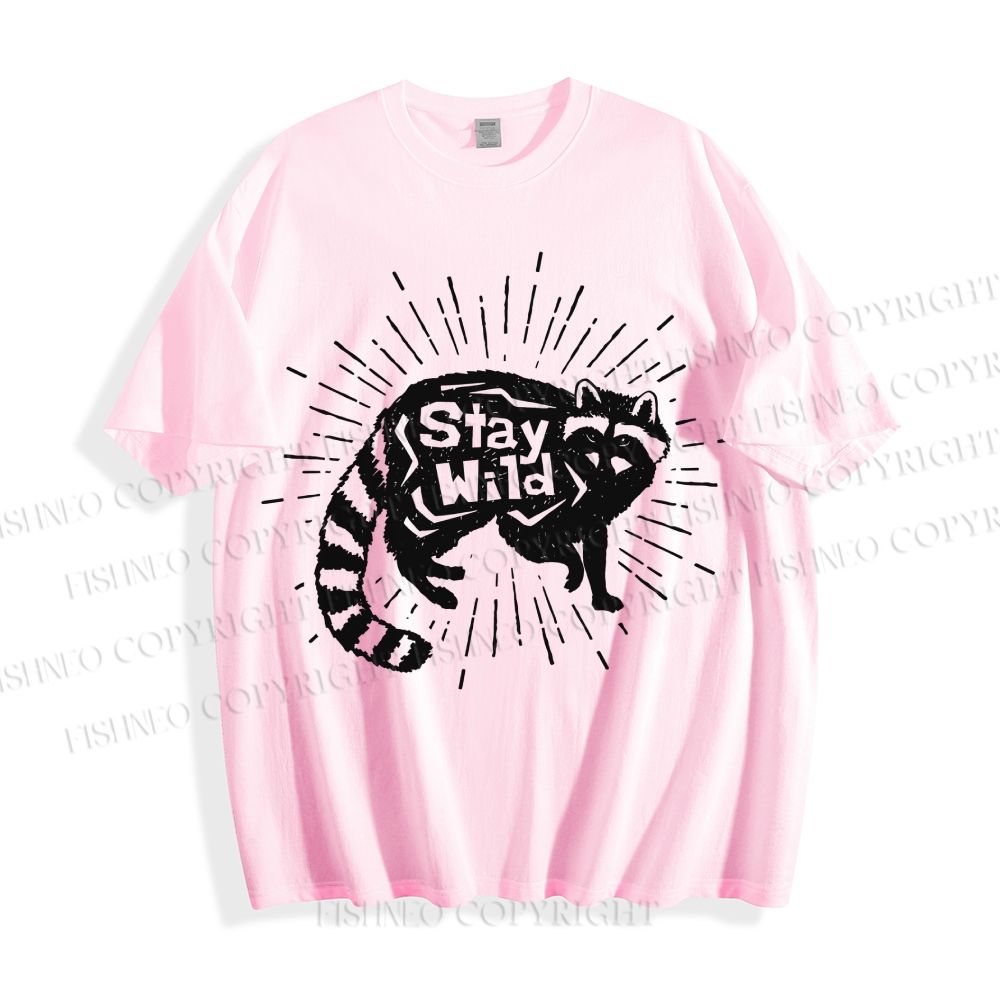 Unisex Vintage Raccoon Graffiti Classic Cotton T-shirt