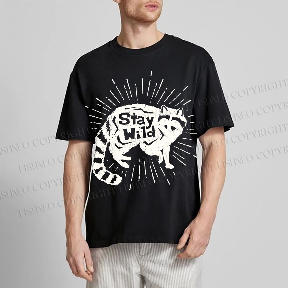 Unisex Vintage Raccoon Graffiti Classic Cotton T-shirt