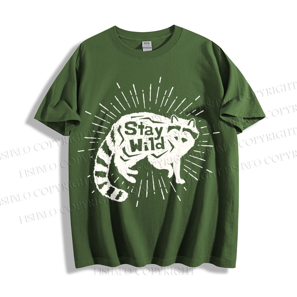 Unisex Vintage Raccoon Graffiti Classic Cotton T-shirt