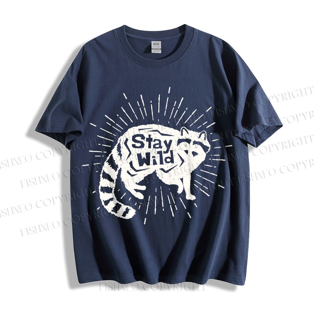 Unisex Vintage Raccoon Graffiti Classic Cotton T-shirt