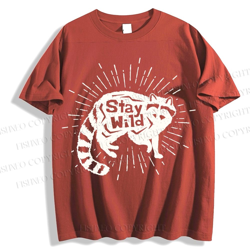 Unisex Vintage Raccoon Graffiti Classic Cotton T-shirt