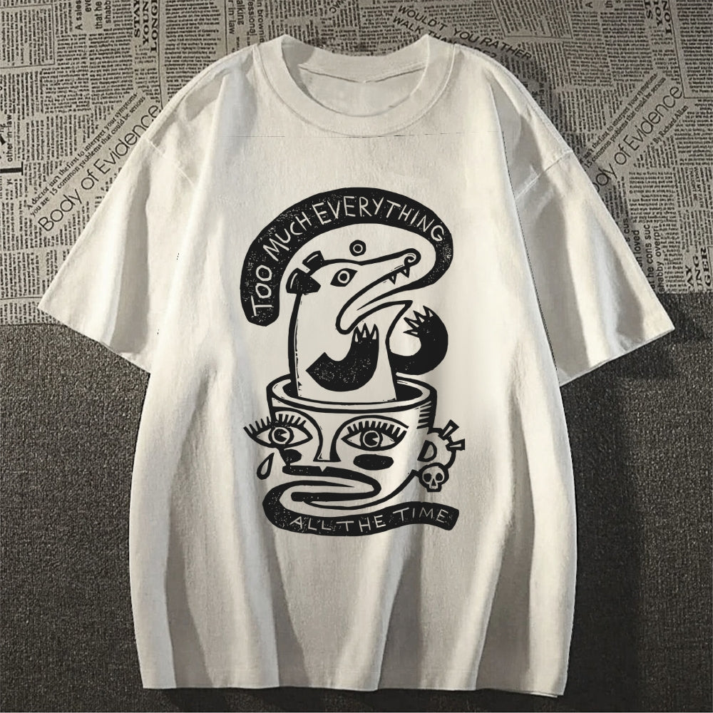 Unisex Vintage Rat Graffiti Classic Cotton T-shirt