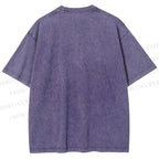 Unisex Angry Cat No Bad Thoughts Printed Washed Tee