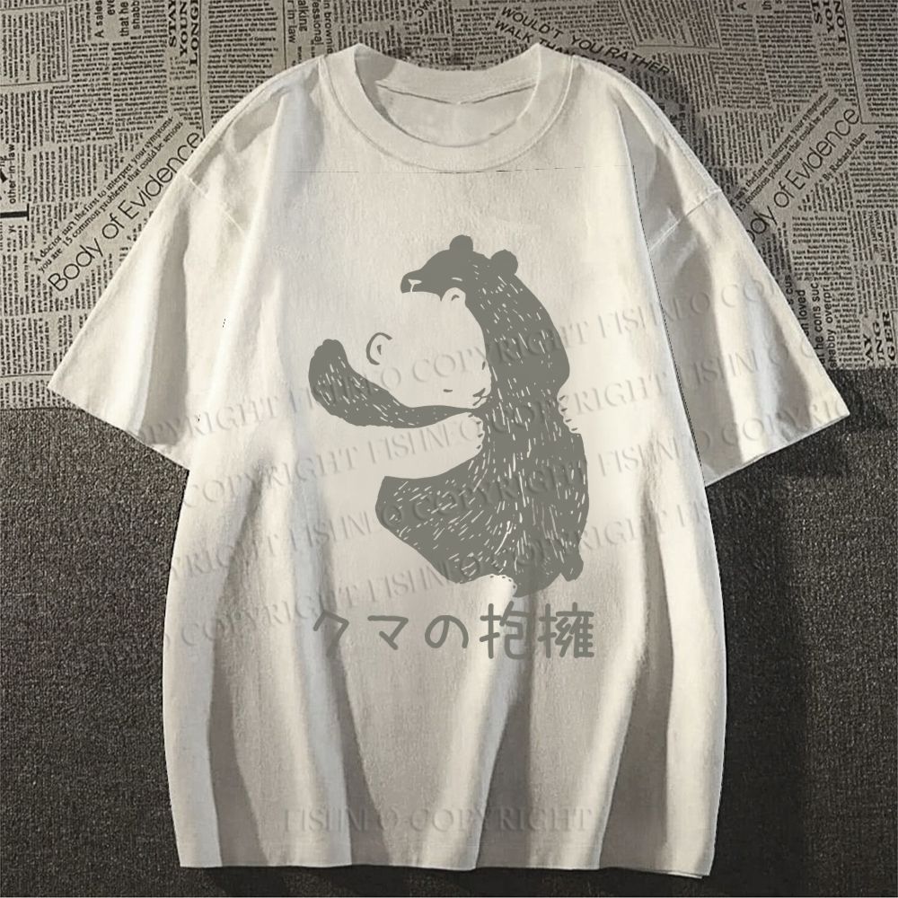 Unisex Japanese Bear Hug Classic Cotton T-shirt