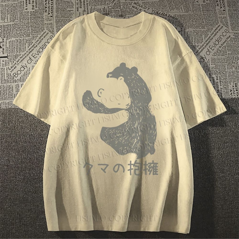 Unisex Japanese Bear Hug Classic Cotton T-shirt