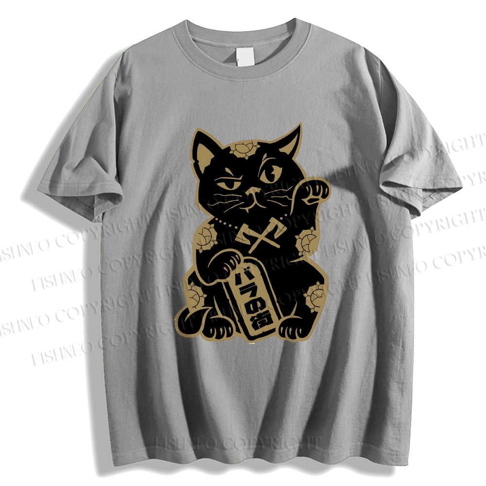 Unisex Japanese Vintage Fortune Cat Classic Cotton T-shirt