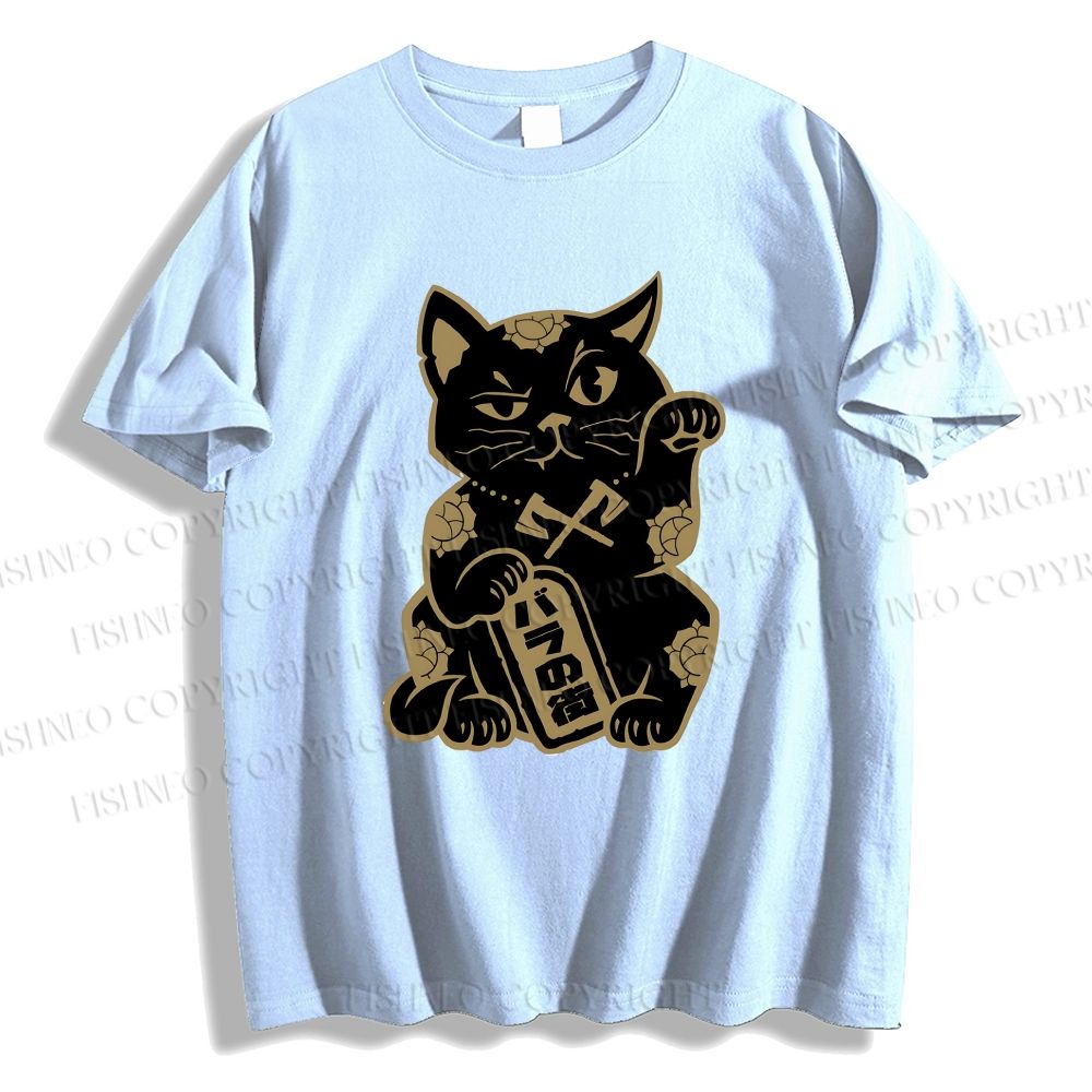 Unisex Japanese Vintage Fortune Cat Classic Cotton T-shirt