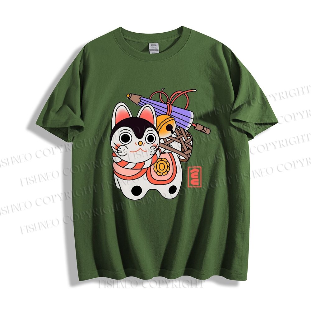 Unisex Japanese Art Cat Classic Cotton T-shirt