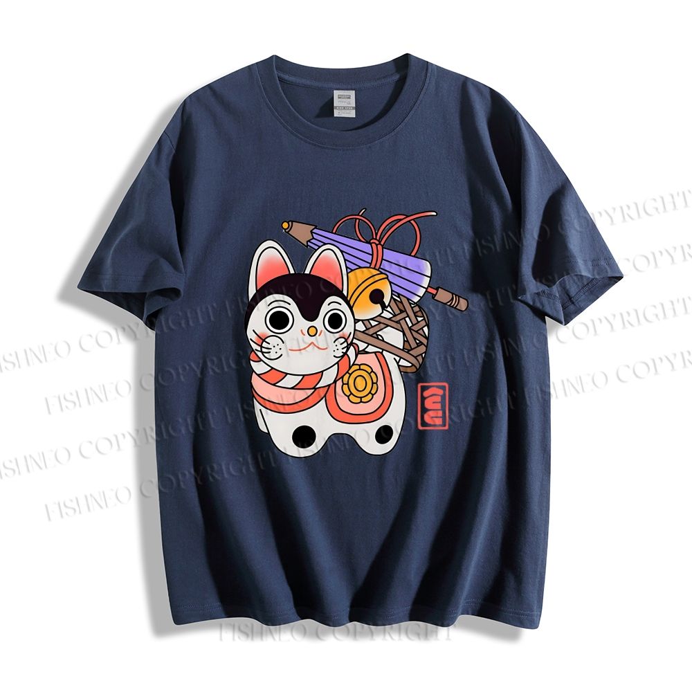 Unisex Japanese Art Cat Classic Cotton T-shirt