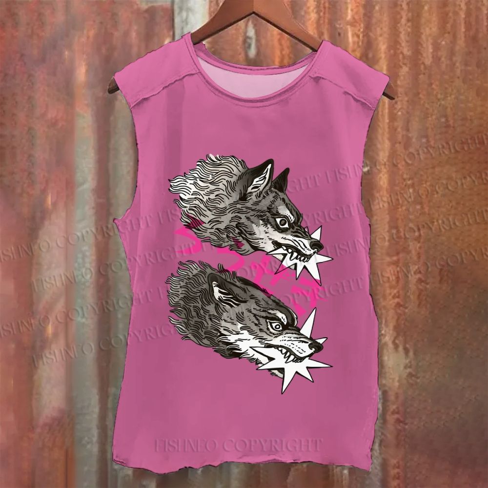Vintage Japanese Wolf Washed Tank Top
