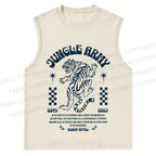 Vintage Tiger Graffiti Christian Snowflake Washed Vest