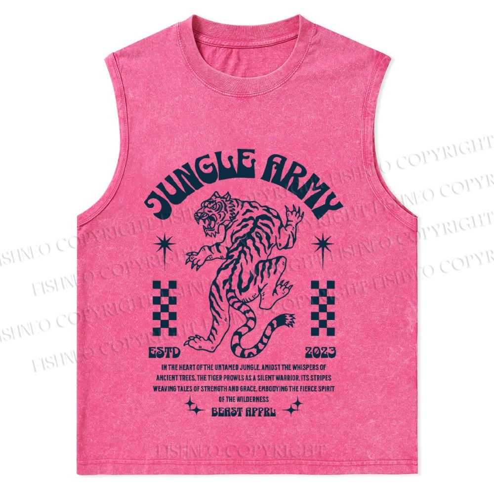 Vintage Tiger Graffiti Christian Snowflake Washed Vest