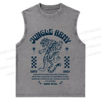 Vintage Tiger Graffiti Christian Snowflake Washed Vest