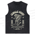 Vintage Tiger Graffiti Christian Snowflake Washed Vest