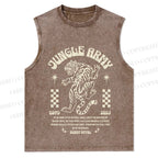 Vintage Tiger Graffiti Christian Snowflake Washed Vest