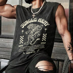 Vintage Tiger Graffiti Christian Snowflake Washed Vest