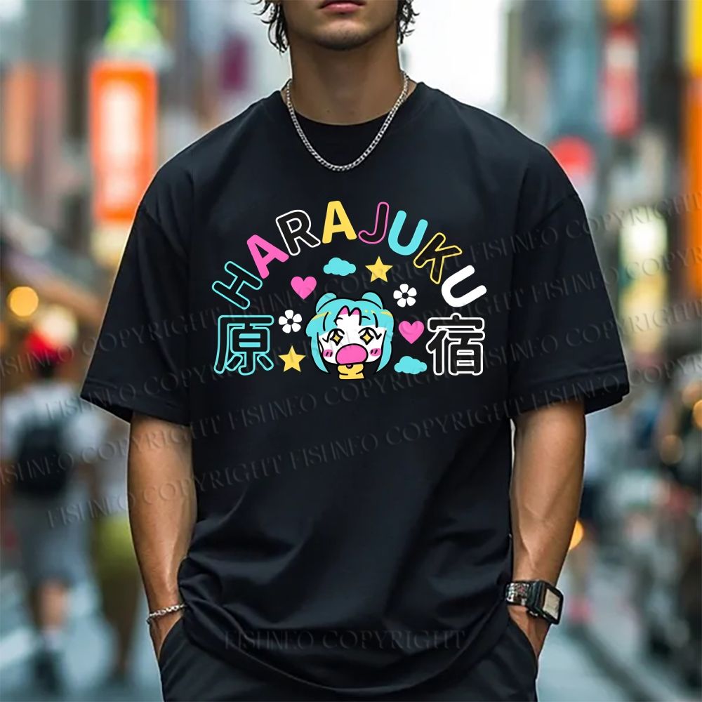 Unisex Harajuku Printed Classic Cotton T-shirt