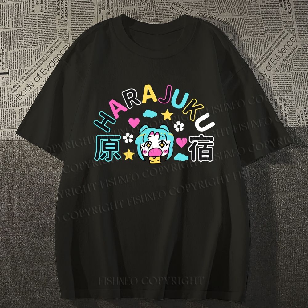 Unisex Harajuku Printed Classic Cotton T-shirt