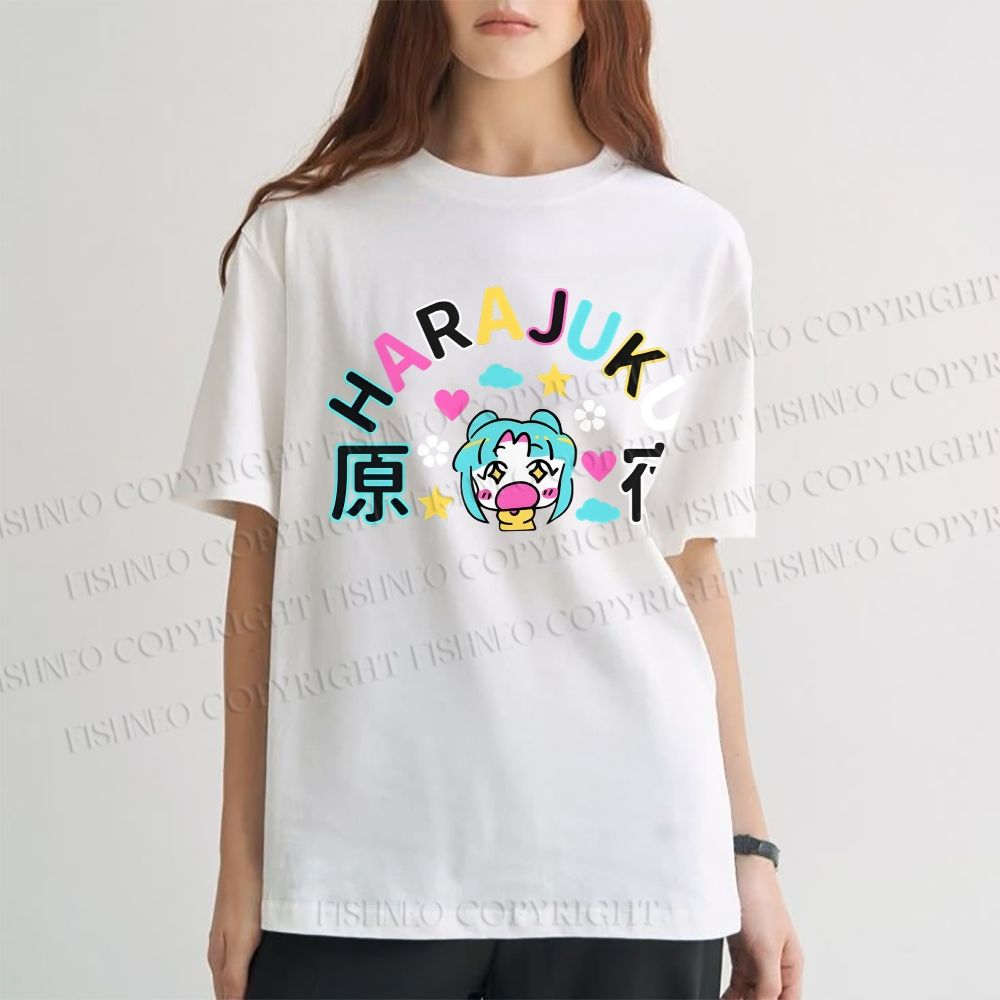 Unisex Harajuku Printed Classic Cotton T-shirt