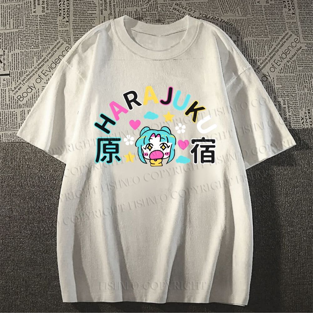 Unisex Harajuku Printed Classic Cotton T-shirt
