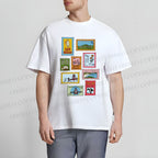 Unisex Vintage Stamp Classic Cotton T-shirt