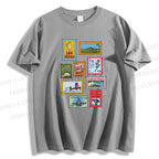 Unisex Vintage Stamp Classic Cotton T-shirt