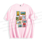 Unisex Vintage Stamp Classic Cotton T-shirt