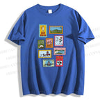 Unisex Vintage Stamp Classic Cotton T-shirt
