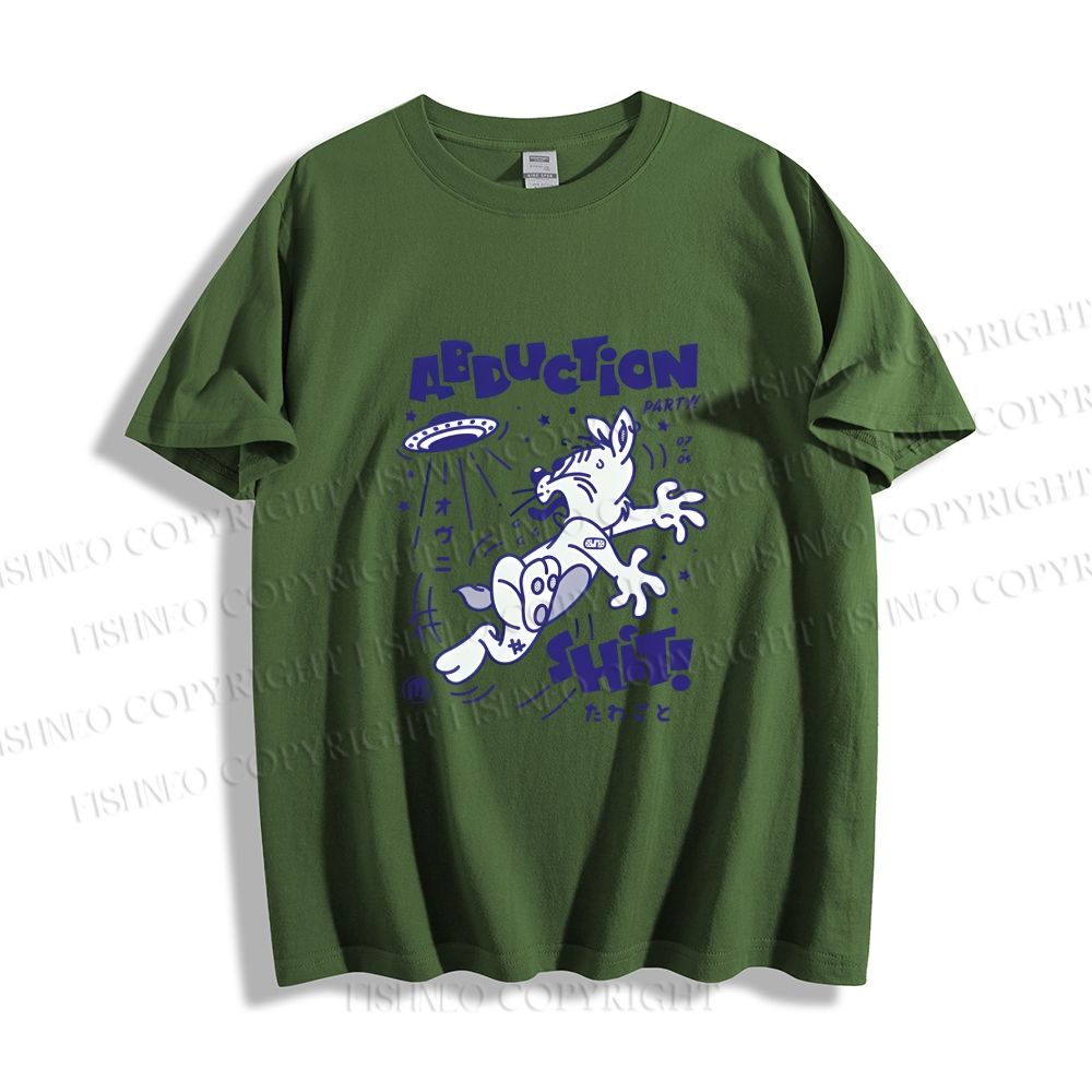 Unisex Japanese Escape Rabbit Graffiti Classic Cotton T-shirt
