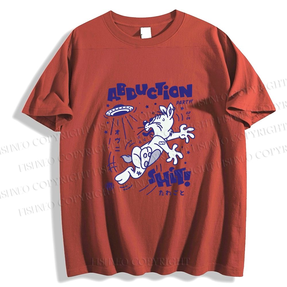 Unisex Japanese Escape Rabbit Graffiti Classic Cotton T-shirt
