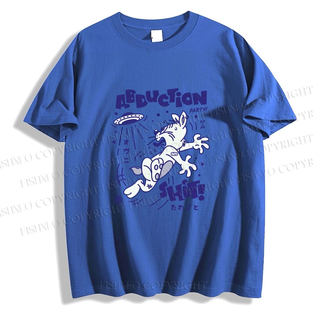 Unisex Japanese Escape Rabbit Graffiti Classic Cotton T-shirt