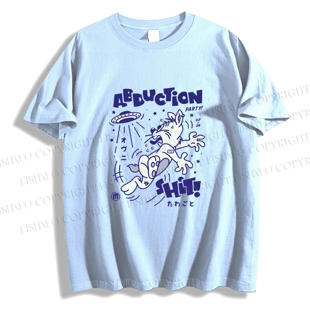 Unisex Japanese Escape Rabbit Graffiti Classic Cotton T-shirt