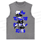 Japanese Skull Christian Snowflake Washed Vest