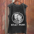 Vintage Punk Graffiti Washed Tank Top
