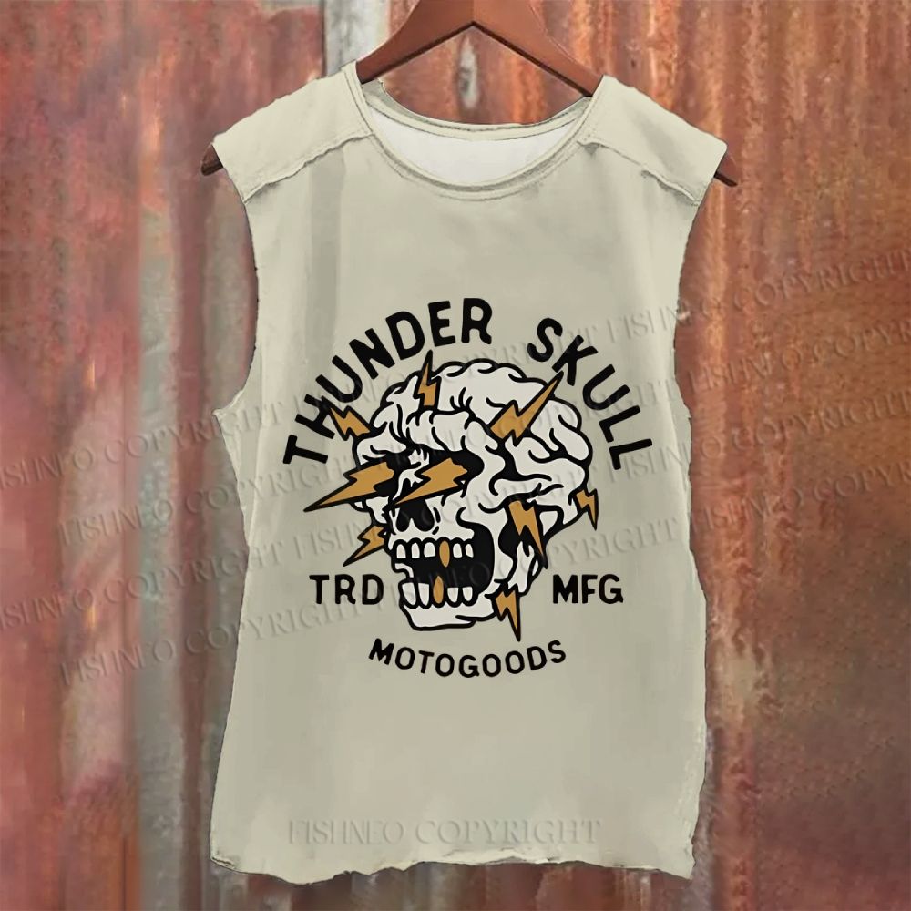 Vintage Skull Graffiti Washed Tank Top