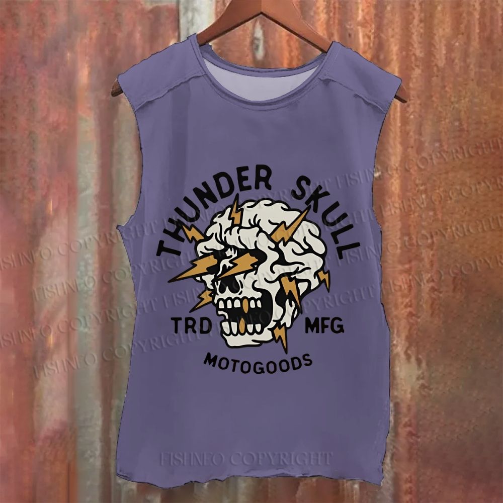 Vintage Skull Graffiti Washed Tank Top
