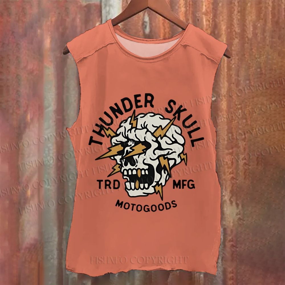 Vintage Skull Graffiti Washed Tank Top