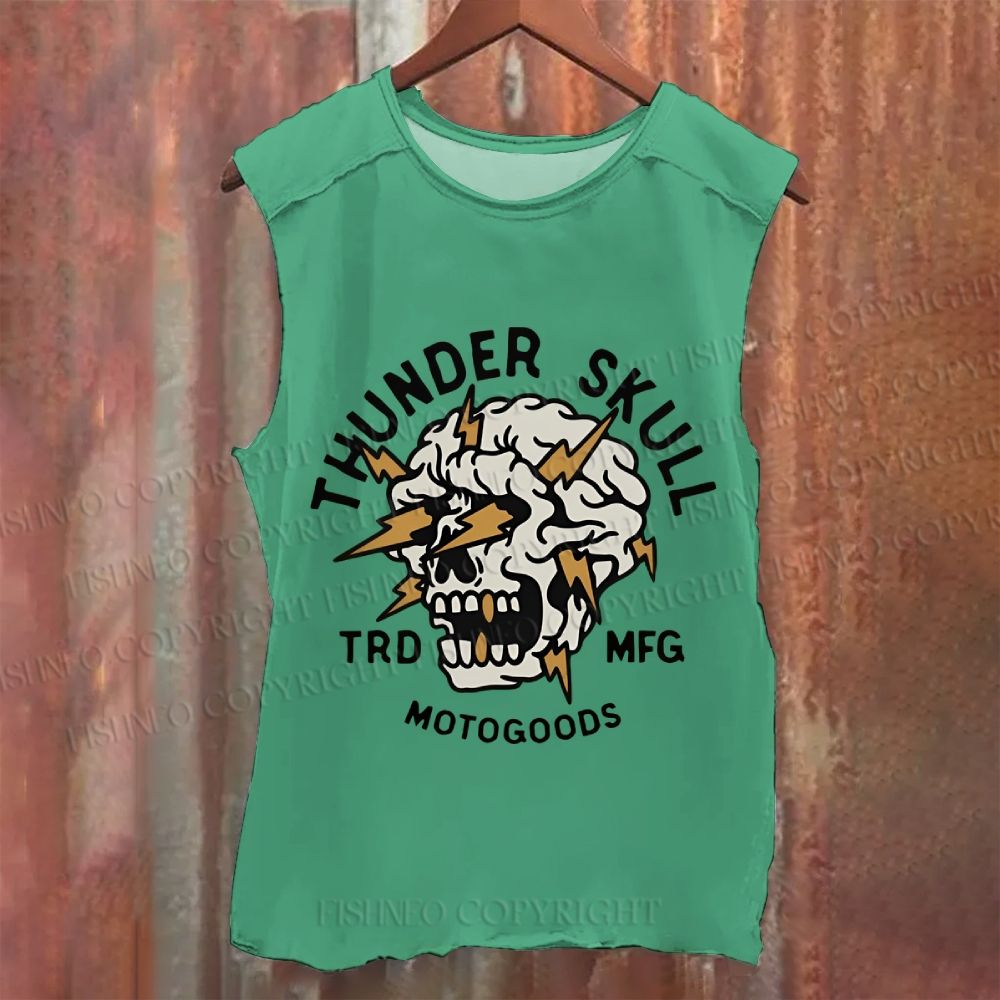Vintage Skull Graffiti Washed Tank Top