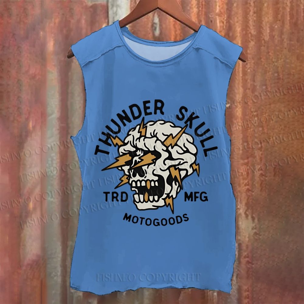 Vintage Skull Graffiti Washed Tank Top