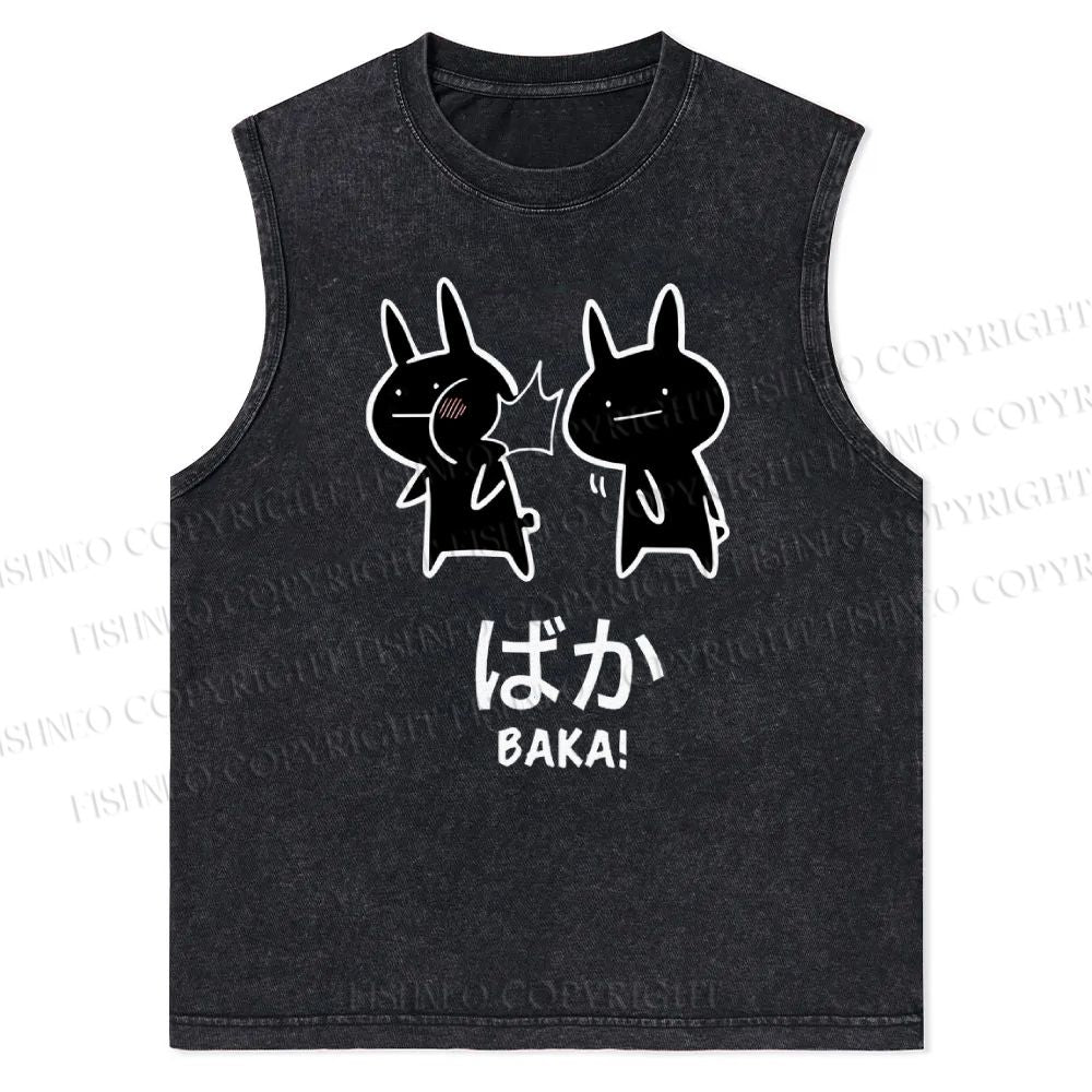 Unisex Baka Printed Snowflake Washed Vest