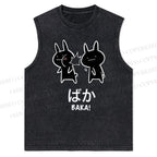 Unisex Baka Printed Snowflake Washed Vest