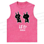 Unisex Baka Printed Snowflake Washed Vest
