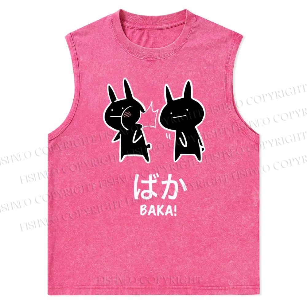 Unisex Baka Printed Snowflake Washed Vest