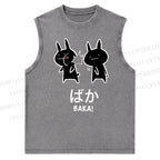 Unisex Baka Printed Snowflake Washed Vest